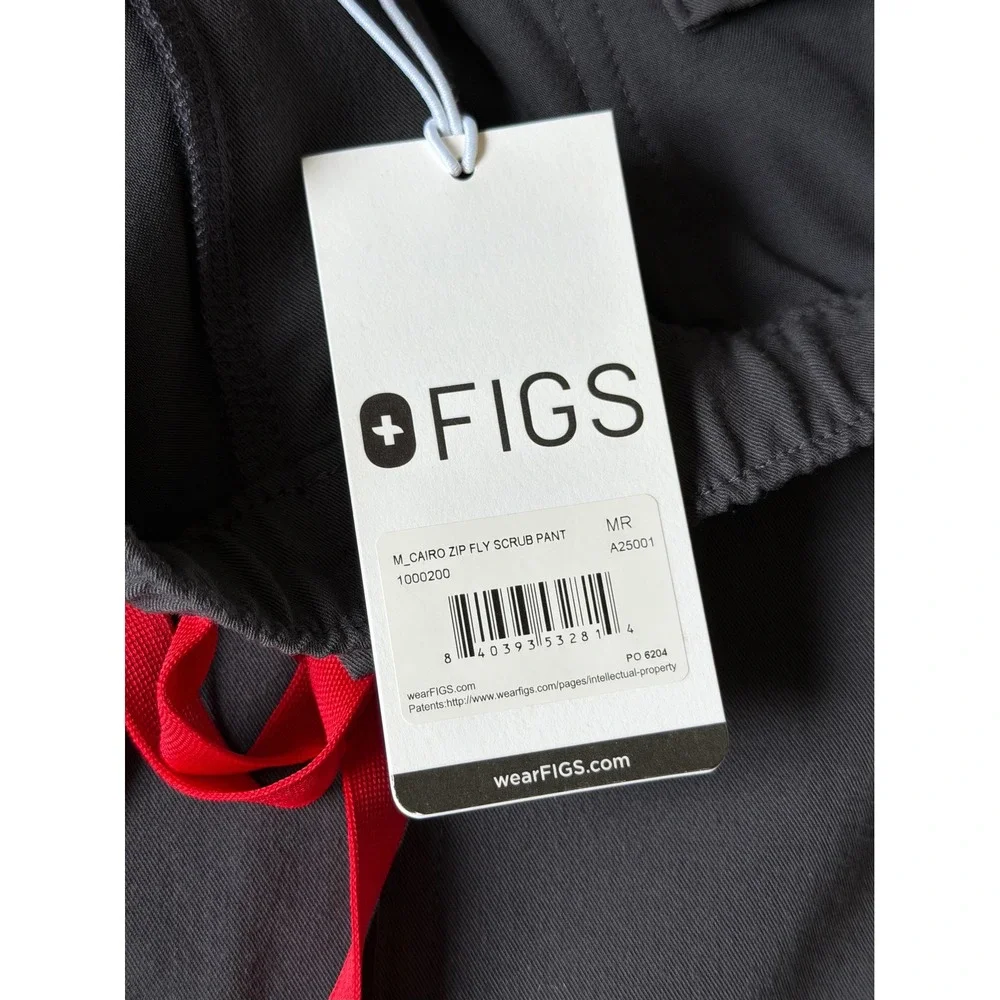 Figs Men's Scrub Pants NEW Cairo Zip Fly Gray Medium